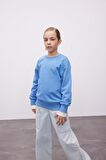 DeFacto Kız Çocuk Relax Fit Bisiklet Yaka Pamuklu Basic Düz Okul Sweatshirt A2797A824AUBE756