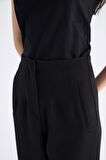DeFacto Crop Klasik Kumaş Pantolon Carrot Fit Fermuarlı Yüksek Bel Basic Düz Dar Paça C2466AX25SPBK81