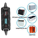 Mioji Mio 6000 6A 6V ve 12V Araba Şarj, Akü Bakım, Damlama Şarj Cihazı ve Motosiklet, ATV, Lityum ve Derin Döngülü Aküler için Kükürt Giderici Akıllı Araç Akü Şarj Cihazı