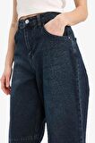 Baggy Fit Yüksek Bel Uzun Jean Pantolon