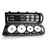 CKSpor 50 kg Çantalı Krom Dambıl Bar Ve Plaka Seti CKS132