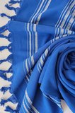 Saks Mavi Çizgili Havlu Peştemal 90x170cm - Yumuşak Ve Yüksek Su Emici - %100 Pamuk
