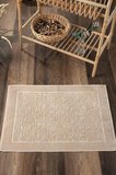 Kapuçino Damask Desenli Ayak Havlusu 1 Adet - 60x100 cm Yumuşak Paspas - %100 Pamuk