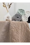 Kapuçino Damask Desenli Ayak Havlusu 1 Adet - 60x100 cm Yumuşak Paspas - %100 Pamuk