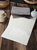 2'li Set Ayak Havlusu - %100 Pamuk Ayak İzli Havlu Takımı - Yüksek Su Emici - 50x70cm - Bej