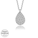 Özel Kutu ve Gümüş Bezi İle Swarovski Taşlı Gümüş Damla Bayan Kolye