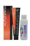 Maxstyle A2623 Argan Keratin 2025/01 Siyah 60 Ml 1 Adet Saç Boyası + 1 Adet 90 Ml Oksidan