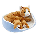Animals Of The World Sepette Yavrulu Kedi Peluş Oyuncak