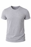 RizzUP Erkek Gri Slim Fit %90 Pamuk Likralı Yumuşak Dokulu Basic Tişört 1801131