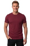 RizzUP Erkek Bordo Slim Fit %90 Pamuk Likralı Yumuşak Dokulu Basic Tişört 1801131