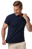 RizzUP Erkek Lacivert Slim Fit %90 Pamuk Likralı Yumuşak Dokulu Basic Tişört 1801131