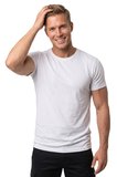 RizzUP Erkek Beyaz Slim Fit %90 Pamuk Likralı Yumuşak Dokulu Basic Tişört 1801131