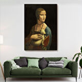 Ermine Leonardo Da Vinci'nın Kakımlı Kadın Eseri Kanvas Tablo / The Lady with Bangs-5113