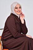 Kadın Büyük Beden Fermuarli Kislik Kaban Pardösü