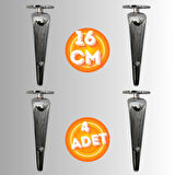 16 CM METAL KLAS KOLTUK AYAĞI MOBİLYA AYAĞI ÜNİTE AYAĞI KONSOL AYAĞI PUF BERJER AYAĞI (4 ADET)