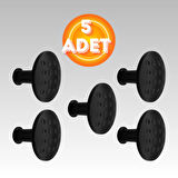 Noktalı Düğme Çekmece Dolap Kapak Kulpu Kulbu Mat Siyah Metal Daire Kulp ( 5 ADET )