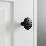 Noktalı Düğme Çekmece Dolap Kapak Kulpu Kulbu Mat Siyah Metal Daire Kulp ( 5 ADET )