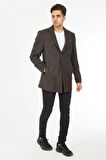 SPOSO 5122 Slim Fit Ceket Yaka Balıksırtı Kısa Palto