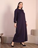 Kadın Tesettur Buyuk Beden Kare Yaka Uzun Elbise