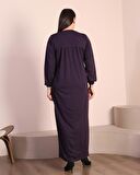 Kadın Tesettur Buyuk Beden Kare Yaka Uzun Elbise