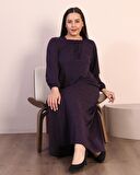 Kadın Tesettur Buyuk Beden Kare Yaka Uzun Elbise