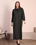 Kadın Tesettur Buyuk Beden Kare Yaka Uzun Elbise