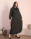 Kadın Tesettur Buyuk Beden Kare Yaka Uzun Elbise