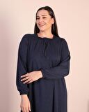 Kadın Tesettur Buyuk Beden Kare Yaka Uzun Elbise
