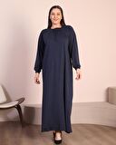 Kadın Tesettur Buyuk Beden Kare Yaka Uzun Elbise