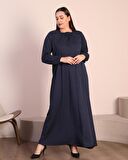 Kadın Tesettur Buyuk Beden Kare Yaka Uzun Elbise