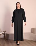 Kadın Tesettur Buyuk Beden Kare Yaka Uzun Elbise