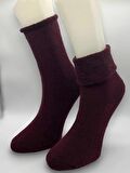 CİHO SOCKS 6 Çift Kadın Kışlık, Kalın, Kıvrık, Lastiksiz, Bordo Termal Soket Çorap