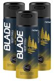 Blade Deep Pudrasız Leke Yapmayan Erkek Sprey Deodorant 150 ml x 3