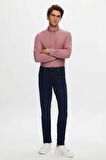 Slim Fit Bordo Armürlü Düğmeli Yaka Pamuklu Gömlek 5HC02ORT07265