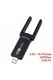 Vothoon Dual Band USB 3.0 Adaptör Kablosuz Wi-Fi Alıcı Ac1200 Mbp
