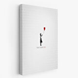 Her Zaman Umut Vardır Yazan Kanvas Tablo, Kırmızı Balonlu Kız ,Banksy Grafitti Sokak Sanatı-5135