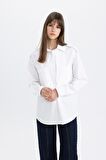 DeFacto Relax Fit Poplin Uzun Kollu Gömlek Tunik C2145AX24SPWT34