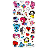 Sticker Kabartmalı Stiker Defter, Planlayıcı Etiket (limyl-024) - 17X9 cm - Eğlenceli BTS BT12