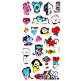 Sticker Kabartmalı Stiker Defter, Planlayıcı Etiket (limyl-021) - 17X9 cm - Kpop BT21 BTS
