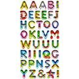 Sticker Kabartmalı Stiker Defter, Planlayıcı Etiket (metalik751) - 17X9 cm - Metalik Alfabe Desenli