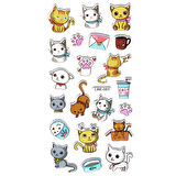 Sticker Kabartmalı Stiker Defter, Planlayıcı Etiket (lre-001) - 17X9 cm - Pati Mektup Kedi