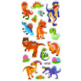 Sticker Kabartmalı Stiker Defter, Planlayıcı Etiket (lrf-003) -17X9 cm - Sevimli Vahşi Dinazor