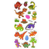 Sticker Kabartmalı Stiker Defter, Planlayıcı Etiket (lrf-001) - 17X9 cm - Dinazor, Bebek Dinozor