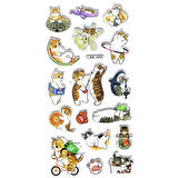 Sticker Kabartmalı Stiker Defter, Planlayıcı Etiket (lre-005) - 17X9 cm - Oyuncu Eğlenceli Kediler