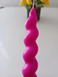 Pembe Fuşya İtalyan Burgulu Şamdan Mumu Doğal Kokulu Uzun Çubuk Konik Burgu Spiral Mum Dekoratif 1 Adet