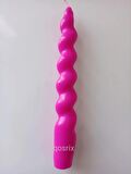 Pembe Fuşya İtalyan Burgulu Şamdan Mumu Doğal Kokulu Uzun Çubuk Konik Burgu Spiral Mum Dekoratif 1 Adet