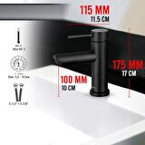 Lavabo Bataryası Siyah Kaplama Çift Su Girişli Yüksek Model