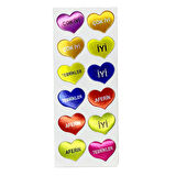 Sticker Kabartmalı Stiker Defter, Planlayıcı Etiket Çok iyi, Tebrikler, Aferin (cb445) 16x7 Cm