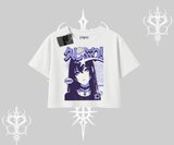 Oversize Crop Tshirt Neo Tokyo Girl Y2K Street Anime Aesthetic