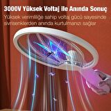 Coofbe Katlanabilir Usb Şarjlı 3 Katmanlı 3000V Voltaj UV Işıklı Raket Sivrisinek Kovucu Sinek Öldürücü